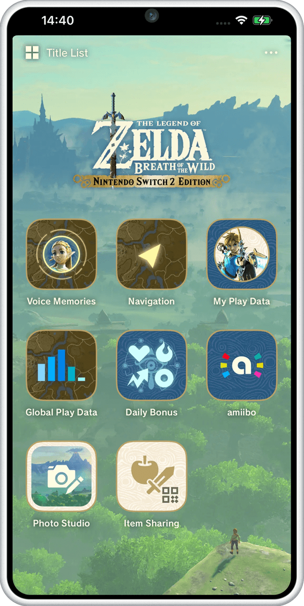 Példa a&nbsp;ZELDA NOTES alkalmazásra okostelefonon